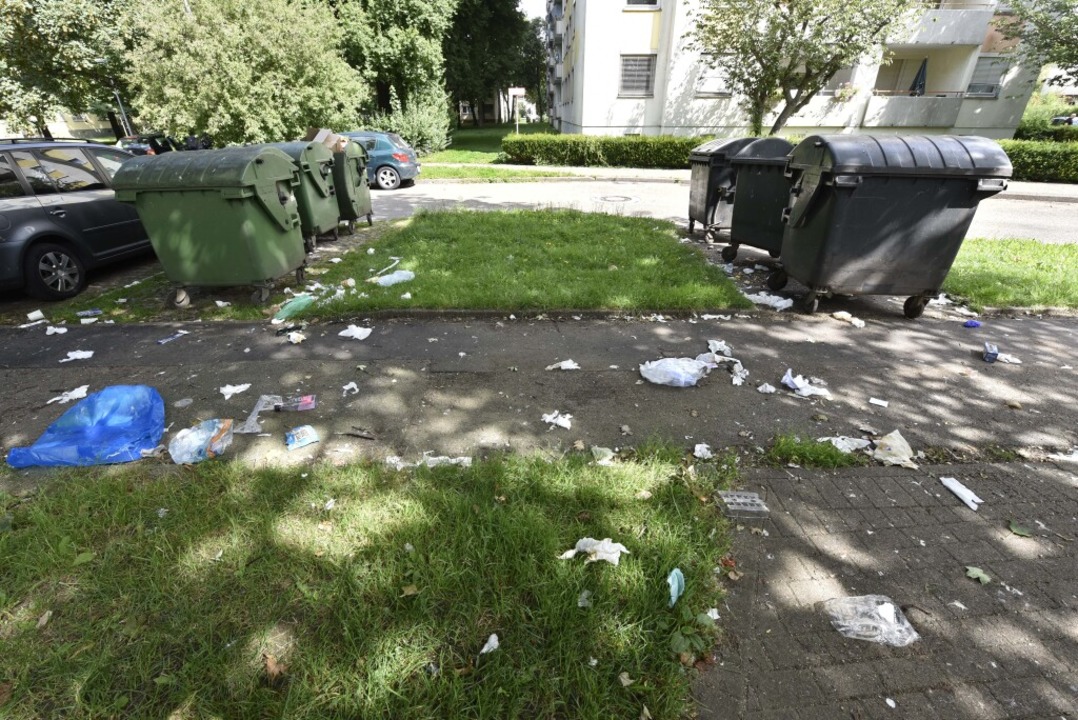 Verstreuter Müll in der Sulzburger Straße  | Foto: Thomas Kunz
