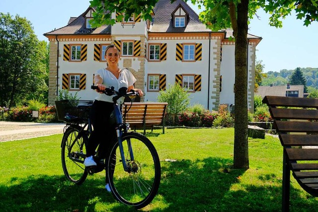Sophia Lutz von der Gemeindeverwaltung...das Thema Fahrradfahren in Schliengen.  | Foto: Martin Pfefferle