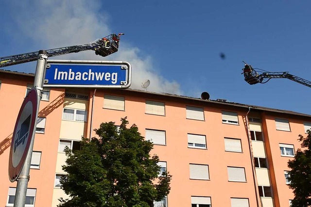 Am Samstag brannte es im Imbachweg.  | Foto: Jonas Hirt