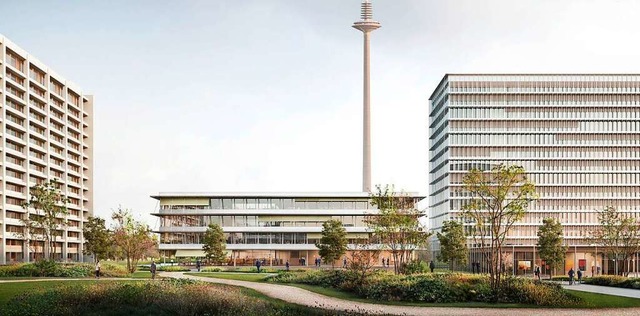 Visualisierung des Bundesbank-Projektes mit den neuen Bauten (rechts)  | Foto: Morger Partner Architekten