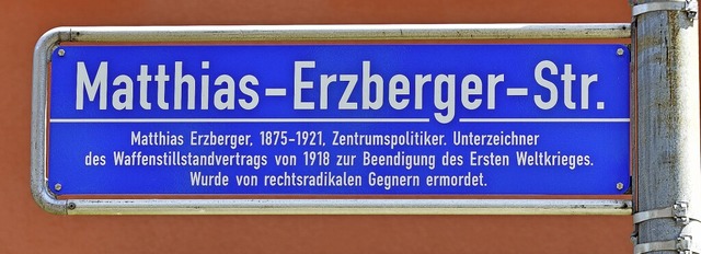 Der Freiburger Gemeinderat entschied 2...z- die Matthias-Erzberger-Strae wird.  | Foto: Michael Bamberger