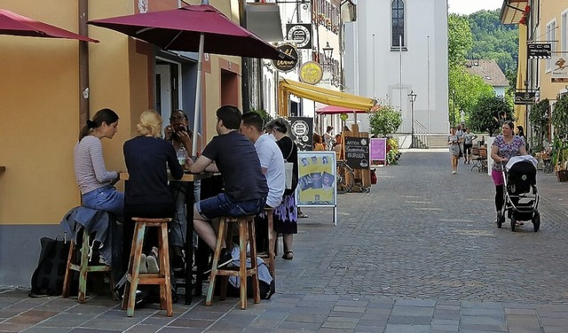 Gastro-Gsschen in der Waldshuter Altstadt: die vordere Wallstrae.  | Foto: David Rutschmann