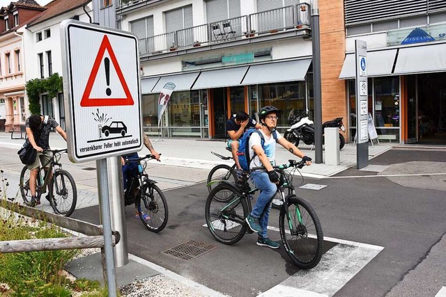 Die Polleranlage am Aicheleknoten muss repariert werden.  | Foto: Robert Bergmann