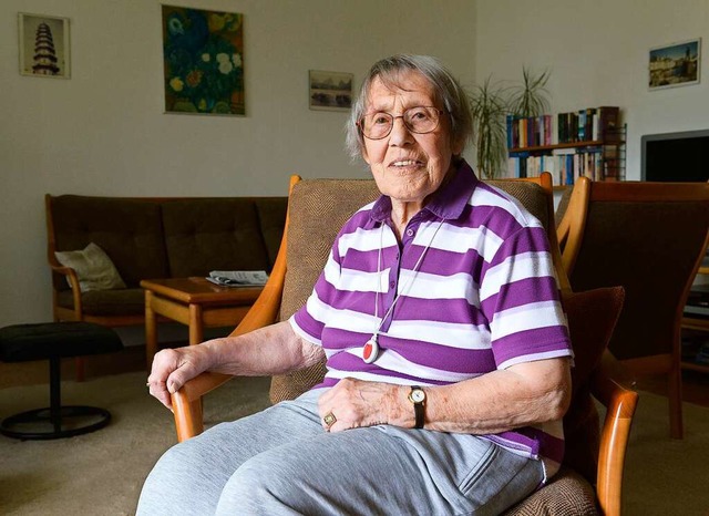 Marianne Barth lebt seit 1981 in Weing...feiert sie auch ihren 100. Geburtstag.  | Foto: Ingo Schneider