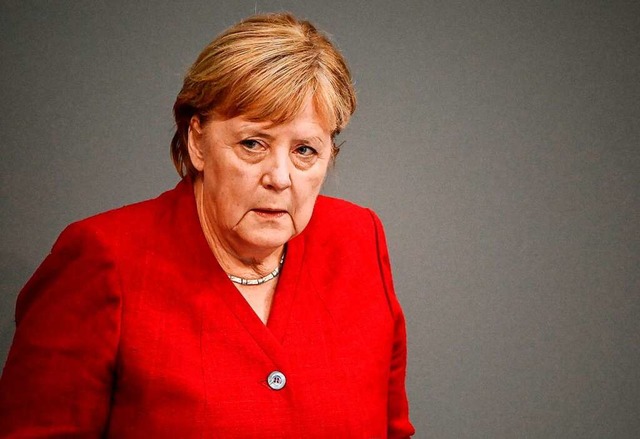 Angela Merkel bei der Regierungserklrung am Mittwoch im Bundestag.  | Foto: TOBIAS SCHWARZ (AFP)