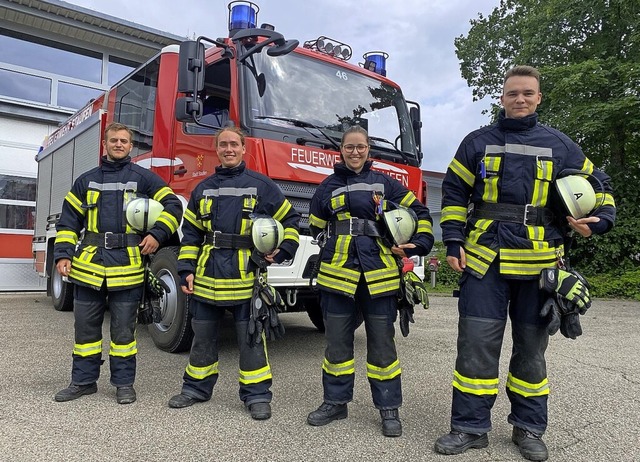 Staufener Feuerwehrleute haben sich er...d zur Absturzsicherung weitergebildet.  | Foto: Freiwillige Feuerwehr Staufen