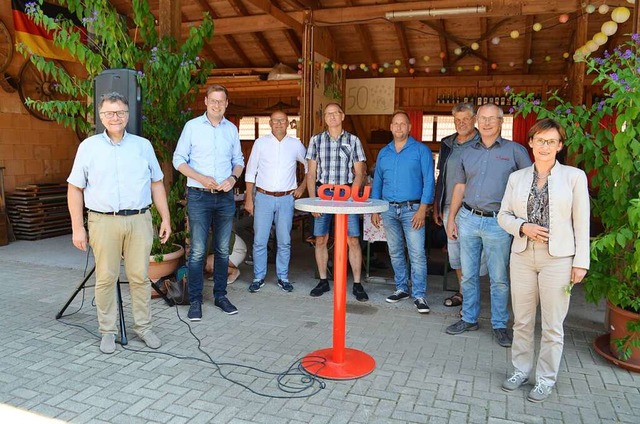 Die Teilnehmer am agrarpolitischen Ges...tssekretrin Sabine Kurtz (von links)   | Foto: Nikolaus Bayer