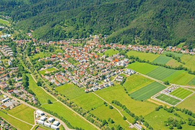 Das zwei Jahre alte Luftbild von Ebnet...wischen das Neubaugebiet Hornbhl-Ost.  | Foto: Nils Theurer