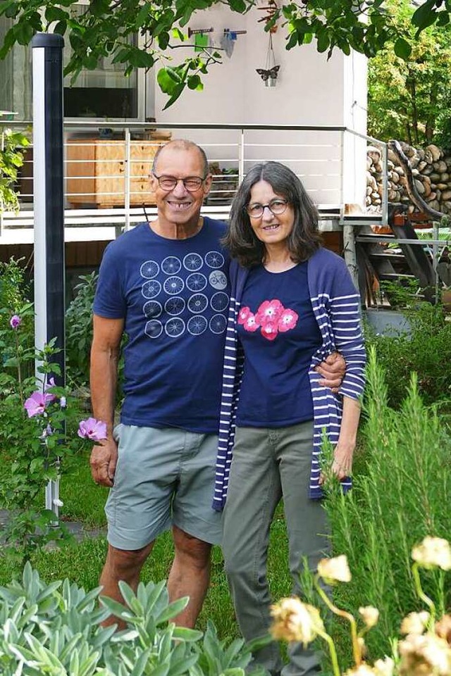 Jacqueline Campana und Thomas Kappler ...reundlichen Garten in Grenzach-Wyhlen.  | Foto: Dora Schls