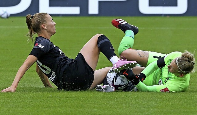 Musste immer wieder in hchster Not re...rter Doppeltorschtzin Laura Freigang.  | Foto: rscp - FRANK HEINEN via www.imago-images.de