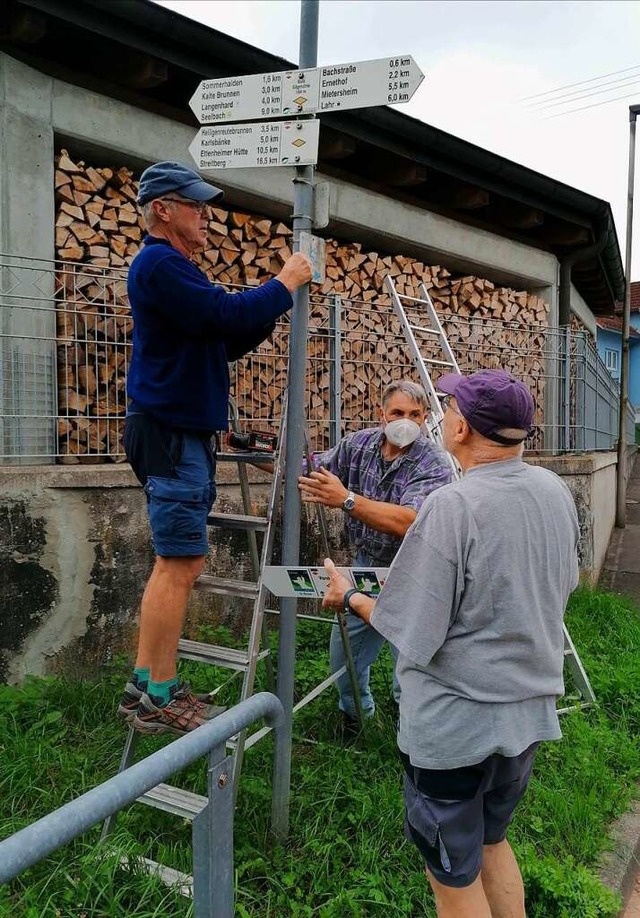 Die Hinweisschilder fr Stiefelrundweg sind rund um Sulz montiert worden.  | Foto: Dieter Fleig