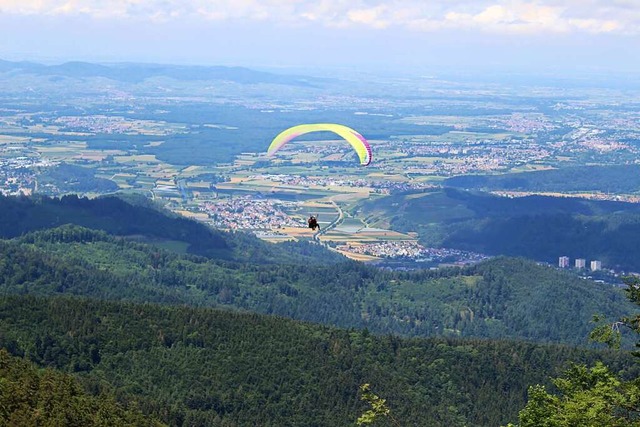 Je nach Wetter knnen Gleitschirmflieg...ampfjets knnte das gefhrlich werden.  | Foto: Karin Hei