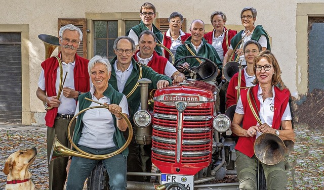 Zum Konzert bereit: Jagdhornblser Markgrflerland und Kaiserstuhl  | Foto: Peter Stahl