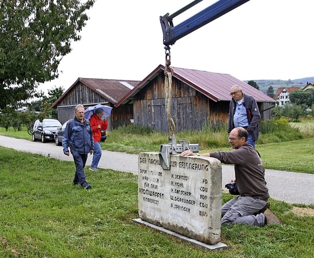 Der Sasbacher Gedenkstein zum Widersta... Platz in Knigschaffhausen gefunden.   | Foto: Christiane Franz