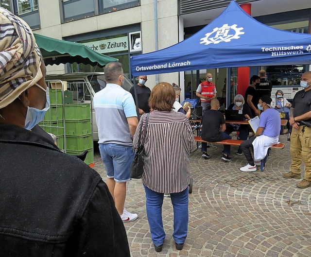 Pop-up-Impfungen wie hier bei der BZ-G...em Marktplatz in Lrrach kamen gut an.  | Foto: Peter Gerigk