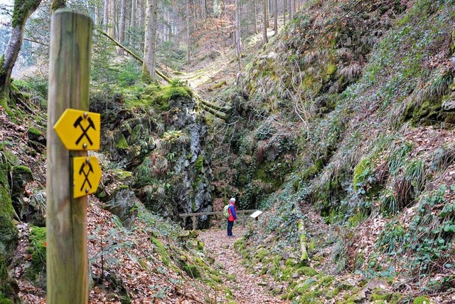 Bei der gut ausgeschilderten Wanderung...fer schluchtartiger  Verhau  zu sehen.  | Foto: Christel Bcker