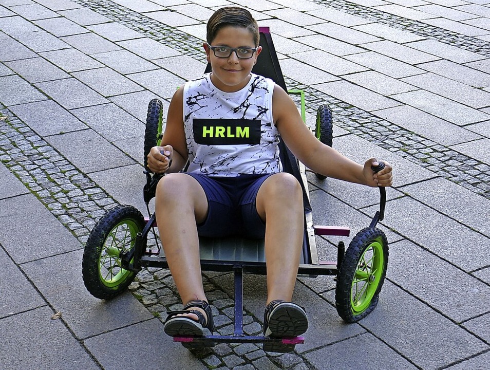 Im Schweikurs bauten Luis Zimmermann ...m Kids Day sind Probefahrten mglich.   | Foto: Michael Strter
