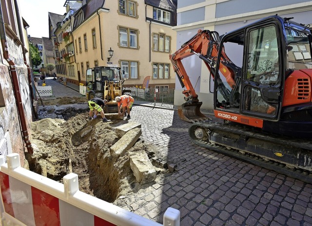 Gerberbrcke zwischen Gerberau, Fische... Klosterplatz wird seit heute saniert.  | Foto: Ingo Schneider