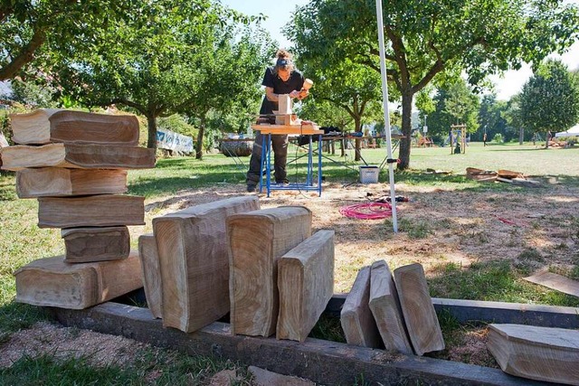 Eine Woche lang wird der Kenzinger Brgerpark zum Freiluftatelier.  | Foto: Martin Wendel