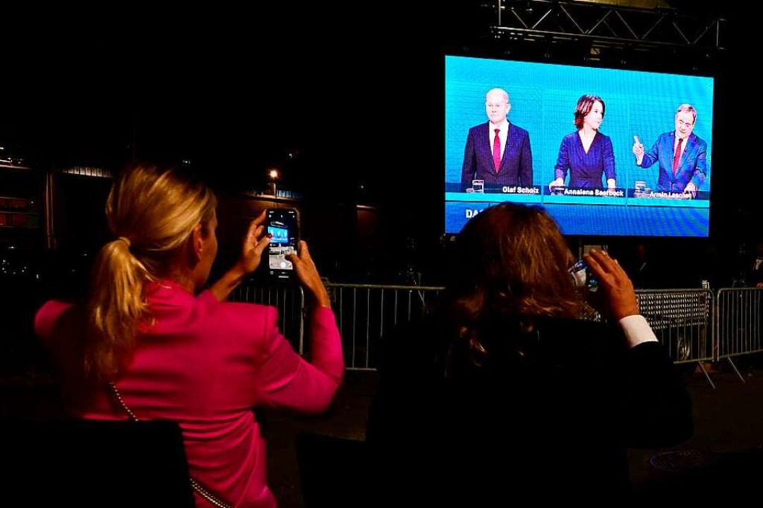Scholz, Baerbock, Laschet: Dieses Bild...Berlin, wo dieses Foto entstanden ist.  | Foto: JOHN MACDOUGALL (AFP)