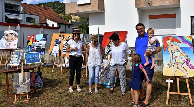 Brgermeister Tobias Benz mit Kindern ...er, Petra Hartmann und Monika Lehnertz  | Foto: Heinz und Monika Vollmar