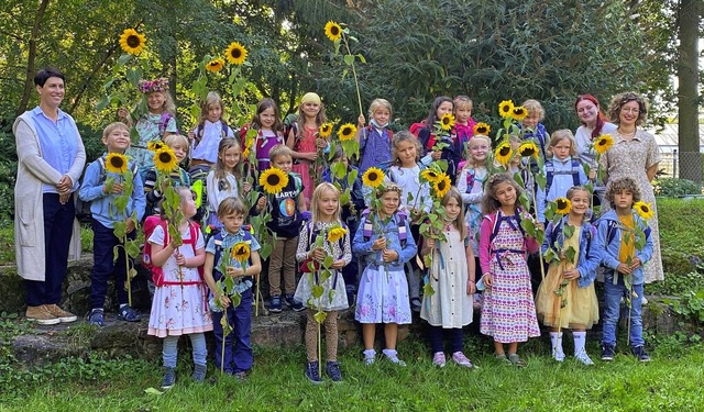 Die Erstklsslerinnen und Erstklssler...m geplanten Erweiterungsbau zu nutzen.  | Foto: Waldorschule Emmendingen