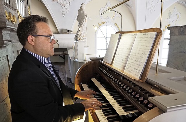 Michele Savino beim Orgelkonzert in Herbolzheim   | Foto: Michael Haberer