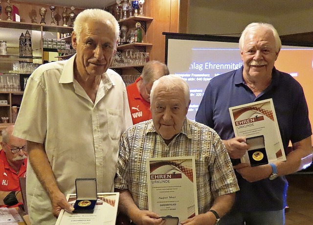 Neue Ehrenmitglieder des FC08 Bad Sck...z, Manfred Rsel und Otmar Frommherz.   | Foto: Gerd Leutenecker