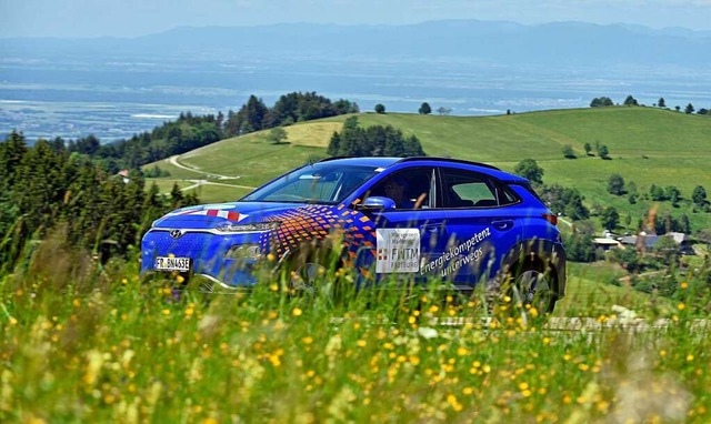 Schon 2019 war der Schauinsland Austra...ort einer Challenge fr Elektro-Autos.  | Foto: Michael Bamberger