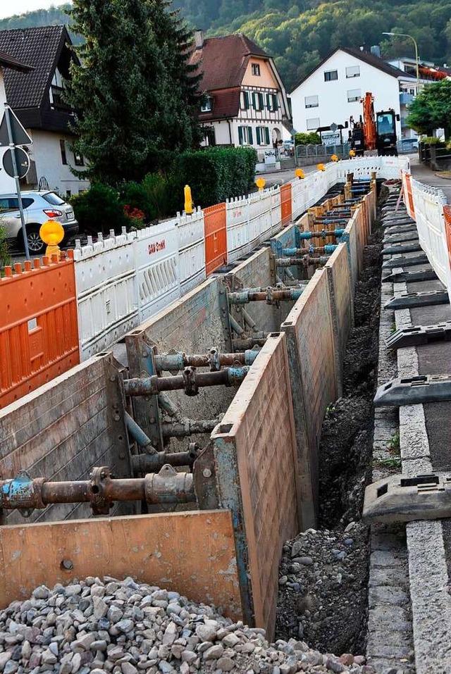 Die Baustelle in der Bahnhofstrae  | Foto: Heinz und Monika Vollmar