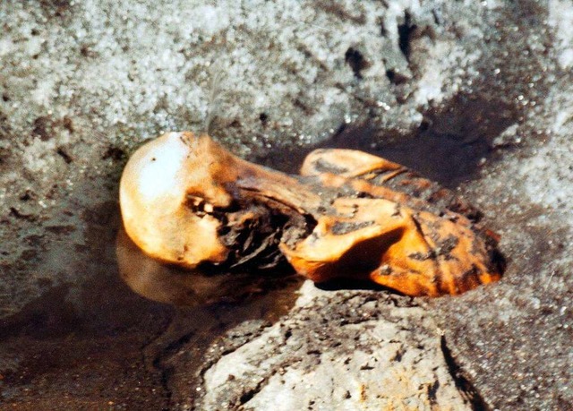 So wurde die Mumie aufgefunden.  | Foto: Helmut Simon (dpa)