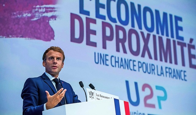 Prsident Emmanuel Macron bei einer Rede am Donnerstag  | Foto: CHRISTOPHE PETIT TESSON (AFP)