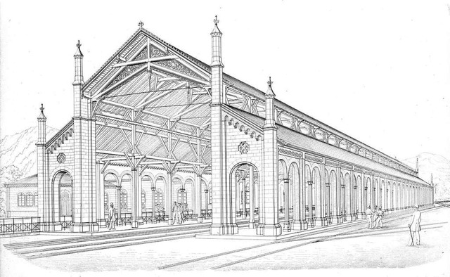 Friedrich Eisenlohr entwarf die Bahnst... die 1845 in Freiburg errichtet wurde.  | Foto: Augustinermuseum