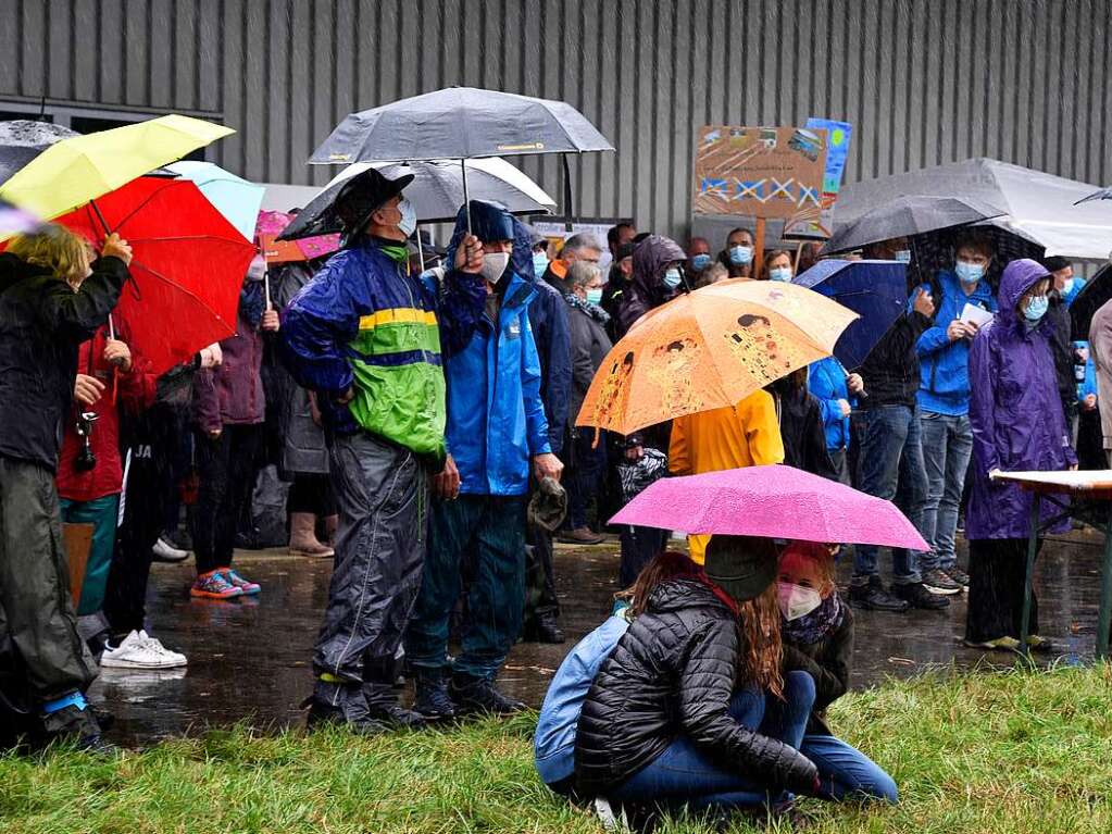 Rund 350 Menschen haben am Sonntag laut Polizeiangaben friedlich gegen den Weiterbau der Bundesstrae 31 demonstriert.