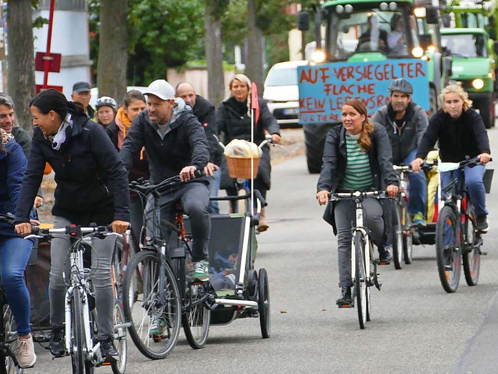 Rund 350 Menschen haben am Sonntag laut Polizeiangaben friedlich gegen den Weiterbau der Bundesstrae 31 demonstriert.