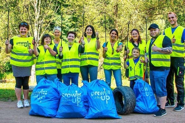 Beim Cleanup Day in Schopfheim wird auch ein Reifen gefunden