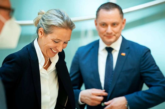 Alice Weidel und Tino Chrupalla &#8211...den, findet BZ-Autor Sebastian Kaiser.  | Foto: Kay Nietfeld (dpa)