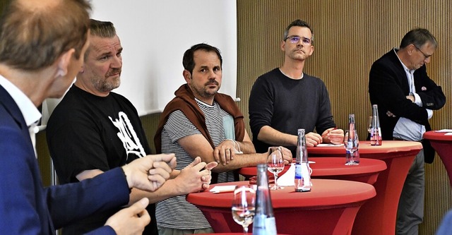 Jrg Lutz (von links), Wolfgang Krell,... Lucco und Andr Marker auf dem Podium  | Foto: Barbara Ruda