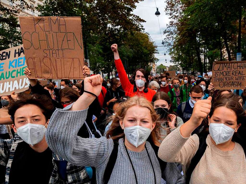 Auch in Wien demonstrieren Teilnehmer der Fridays for Future-Bewegung.