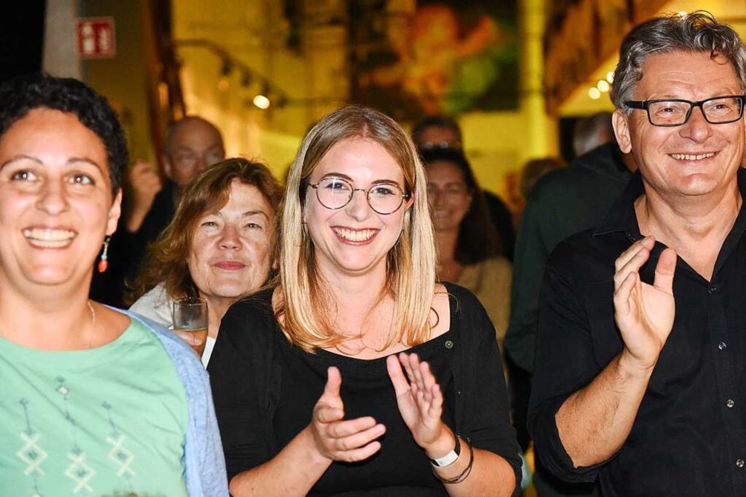 Chantal Kopf (Mitte) hat den Wahlkreis...Kroschel vom Kreisvorstand der Grnen.  | Foto: Rita Eggstein