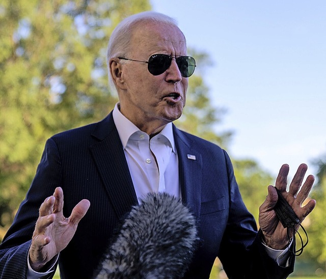 US-Prsident Joe Biden reagiert mit Lob fr die SPD auf das Wahlergebnis.  | Foto: Andrew Harnik (dpa)