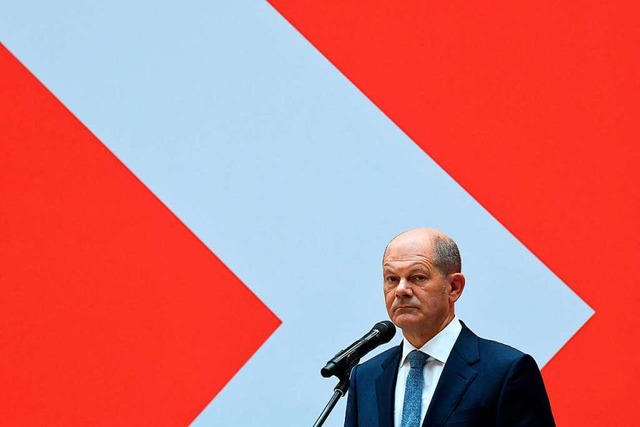 Olaf Scholz am Montag in Berlin.  | Foto: CHRISTOF STACHE (AFP)