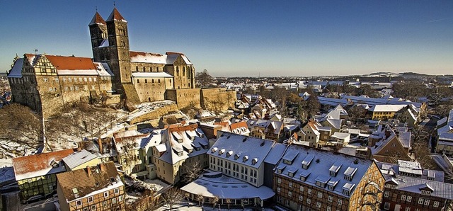 Die Stiftskirche Sankt Servatii thront ber Quedlinburg.  | Foto: Best Western Hotel Schlossmhle