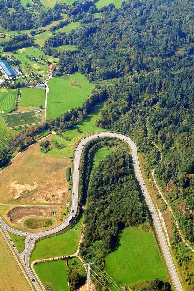 Noch endet die Autobahn 98 bei Rothaus...n &#8222;S&#8220; auf die B34 gefhrt.  | Foto: Erich Meyer