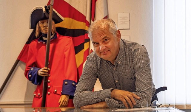 Paul-Bernard Munch in der Ausstellung des Hninger Militrmuseums.  | Foto: Patrick BognerPatrick Bogner