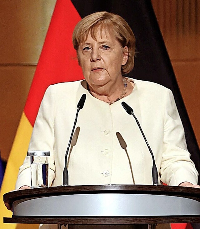 Angela Merkel in Halle  | Foto: JAN WOITAS (AFP)