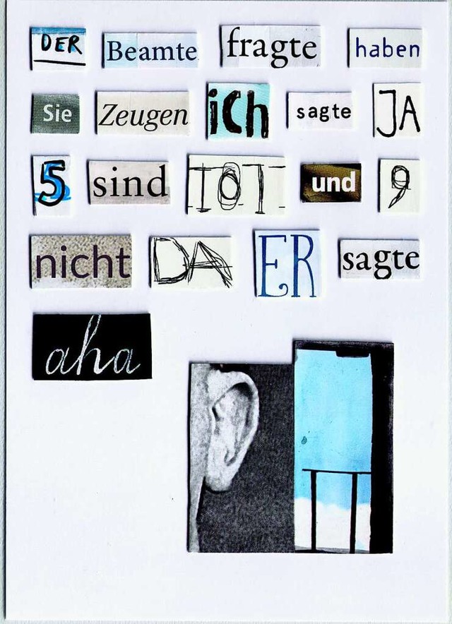 Eine von 140 in Langmatt ausgestellten Papiercollagen von Herta Mller  | Foto: Hanser Verlag