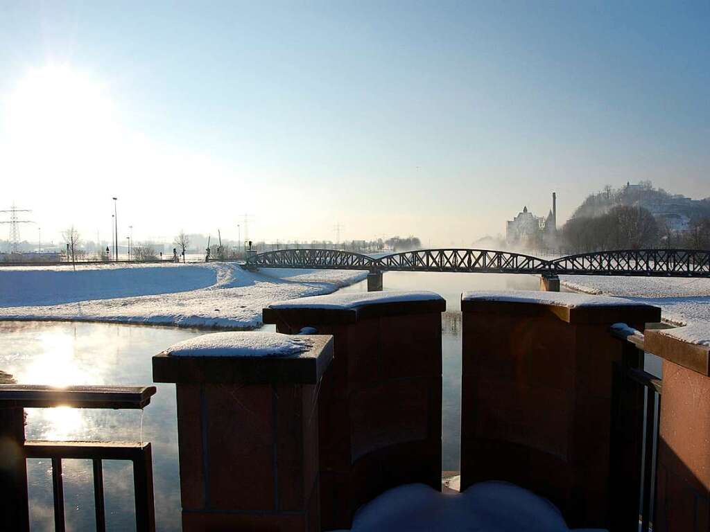 Heute sieht die Elz bei Riegel im Winter so aus...