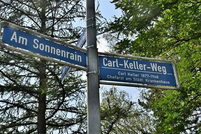 Der Carl-Keller-Weg am Hnerberg in L... einen Zusatz? Die Frage ist strittig.  | Foto: Barbara Ruda