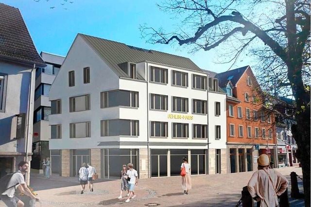 Ein modernes Stadthaus an Stelle der a...am Montag im Gemeinderat beraten wird.  | Foto: Wilhelm und Hovenbitzer